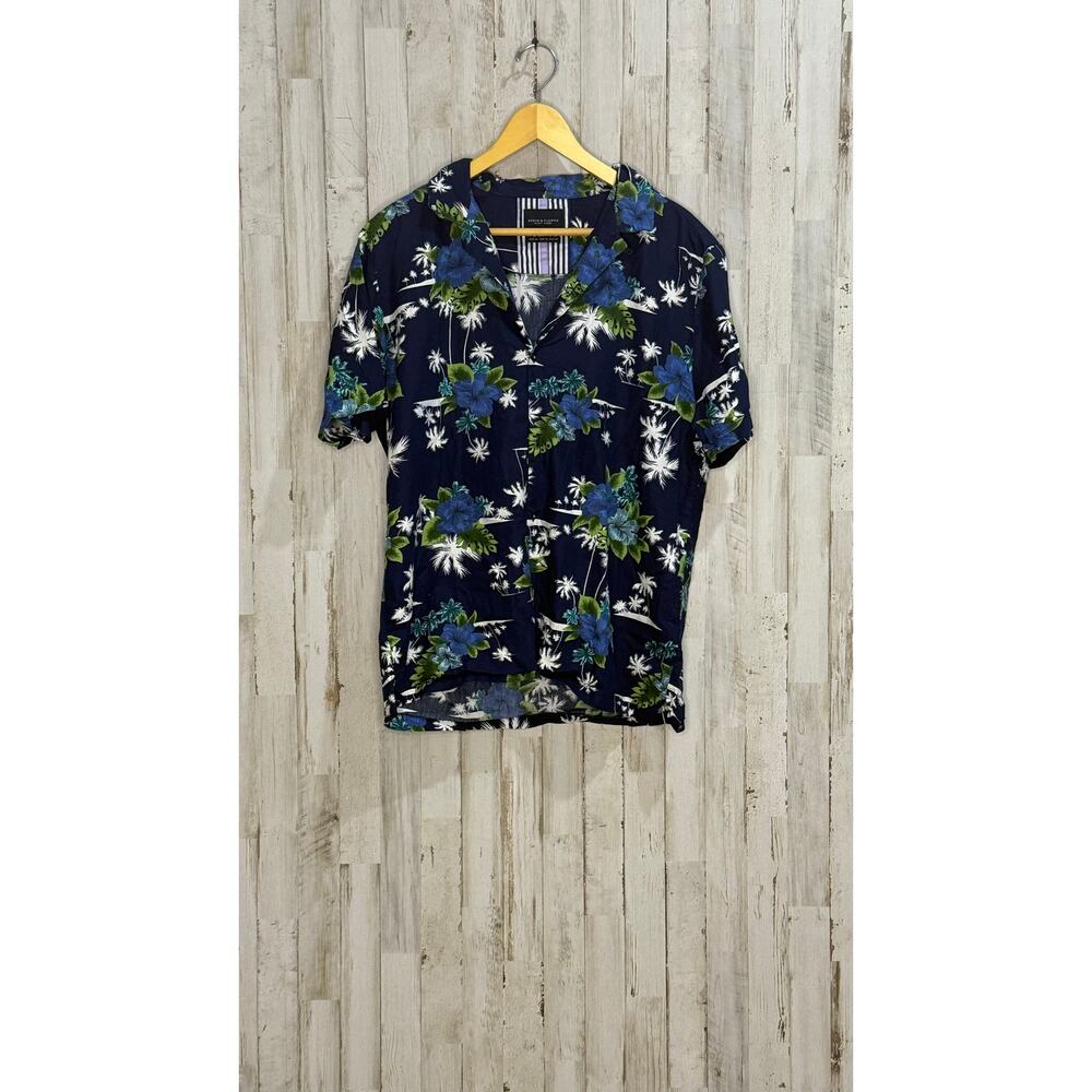 Denim & Flower Men's XL Floral Hawaiian Shirt‎ Short Sleeve Casual